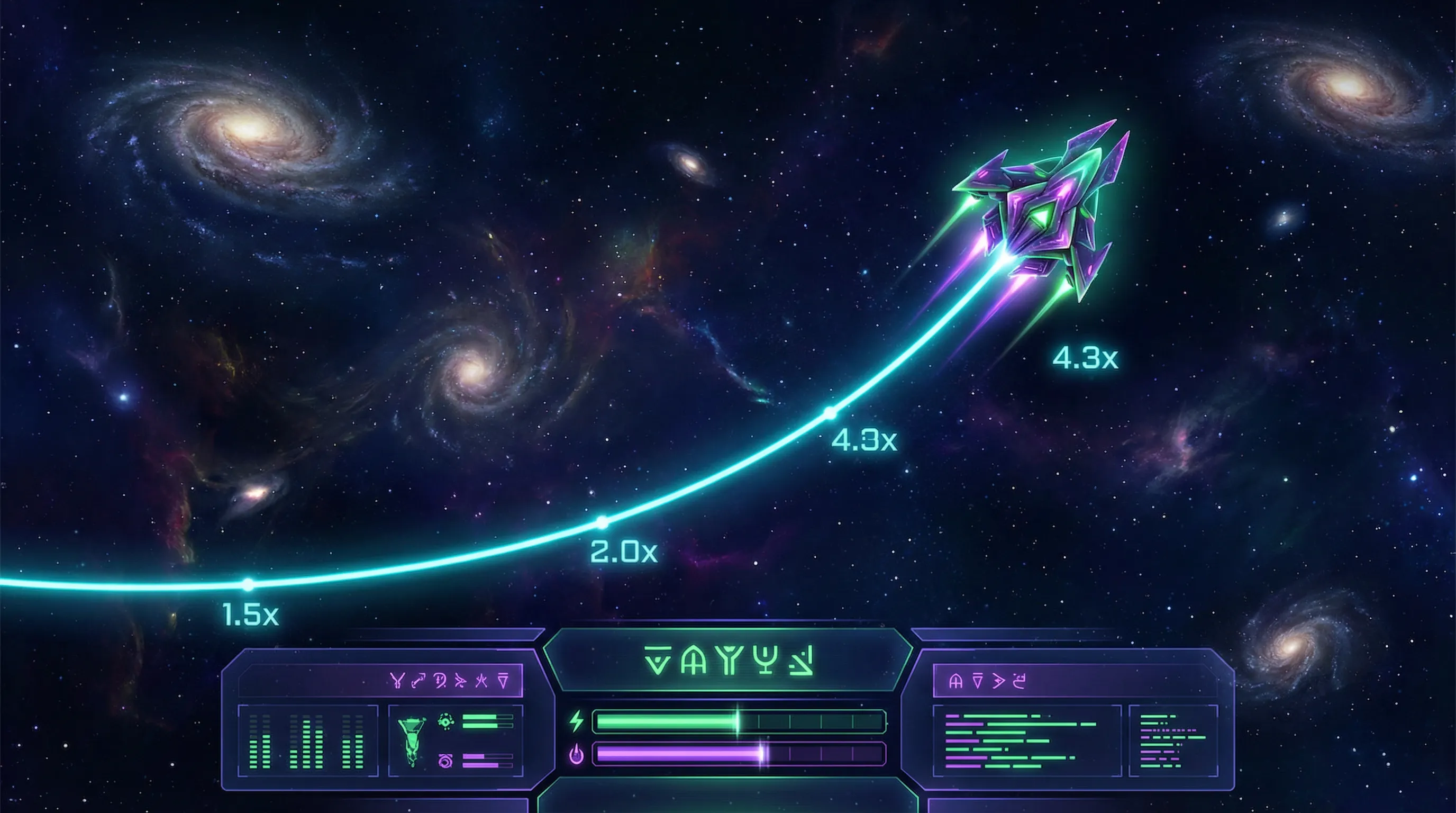 Nave espacial ascendendo com multiplicadores crescentes no gbgbet